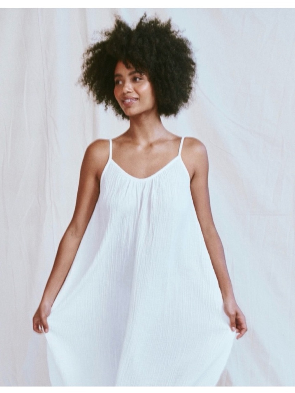 The GREAT semi sheer gauzy spaghetti Strap slip festival fairy  Dress